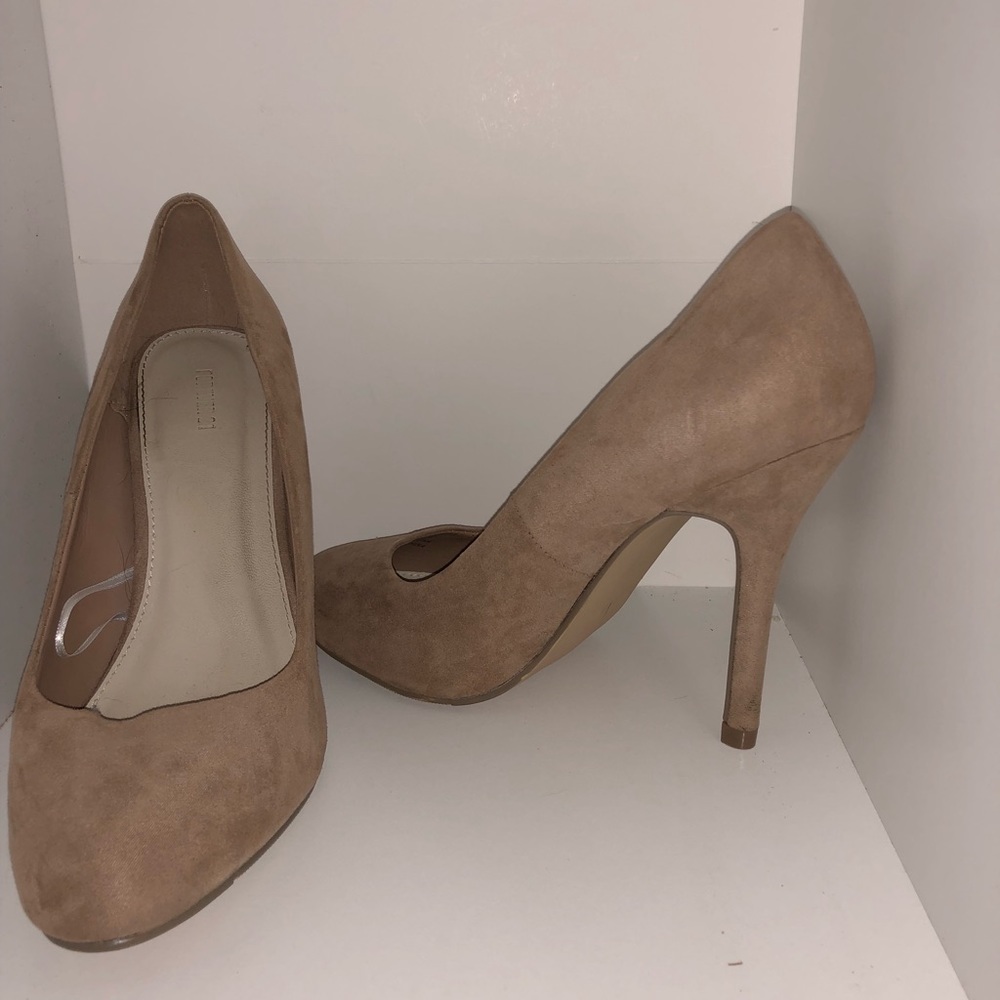 Faux Suede Tan Heels